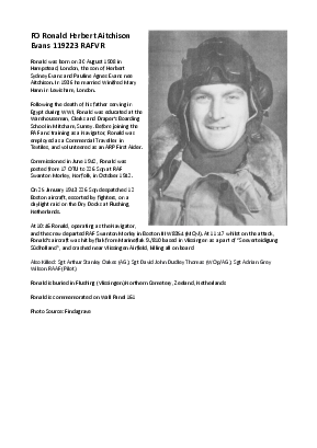 A preview of a PDF biography for Evans, Ronald Herbert Aitchison